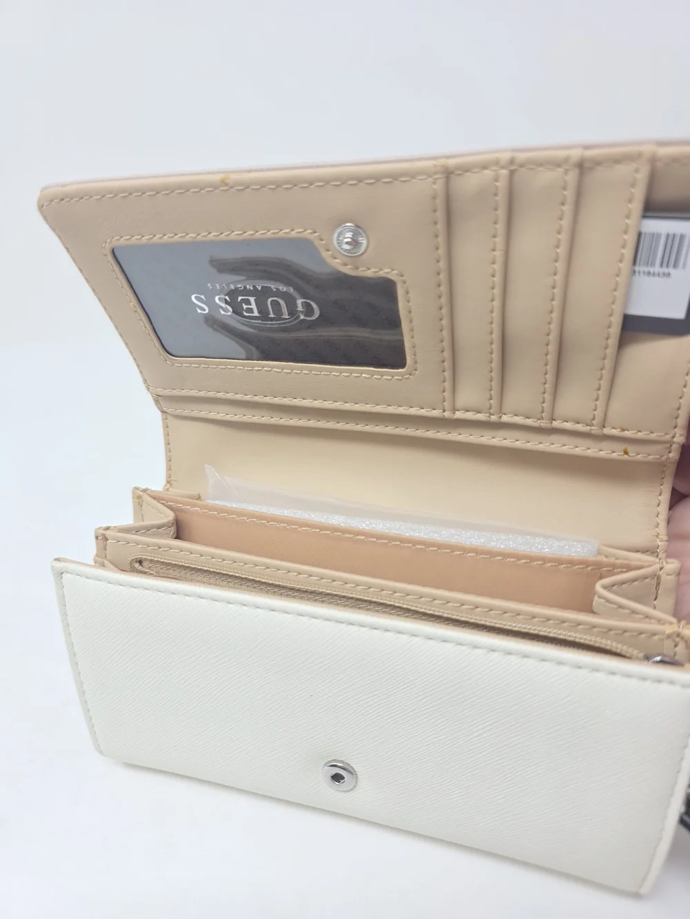 RARE GUESS Laken Smartphone Wristlet Wallet Phone Compartment Spellout Blush NWT